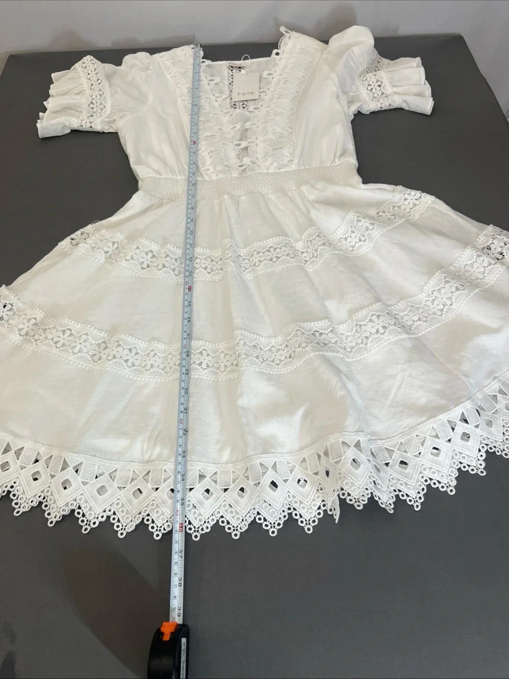 Fate White Eyelet Lace Mini Dress - Picture 7 of 12